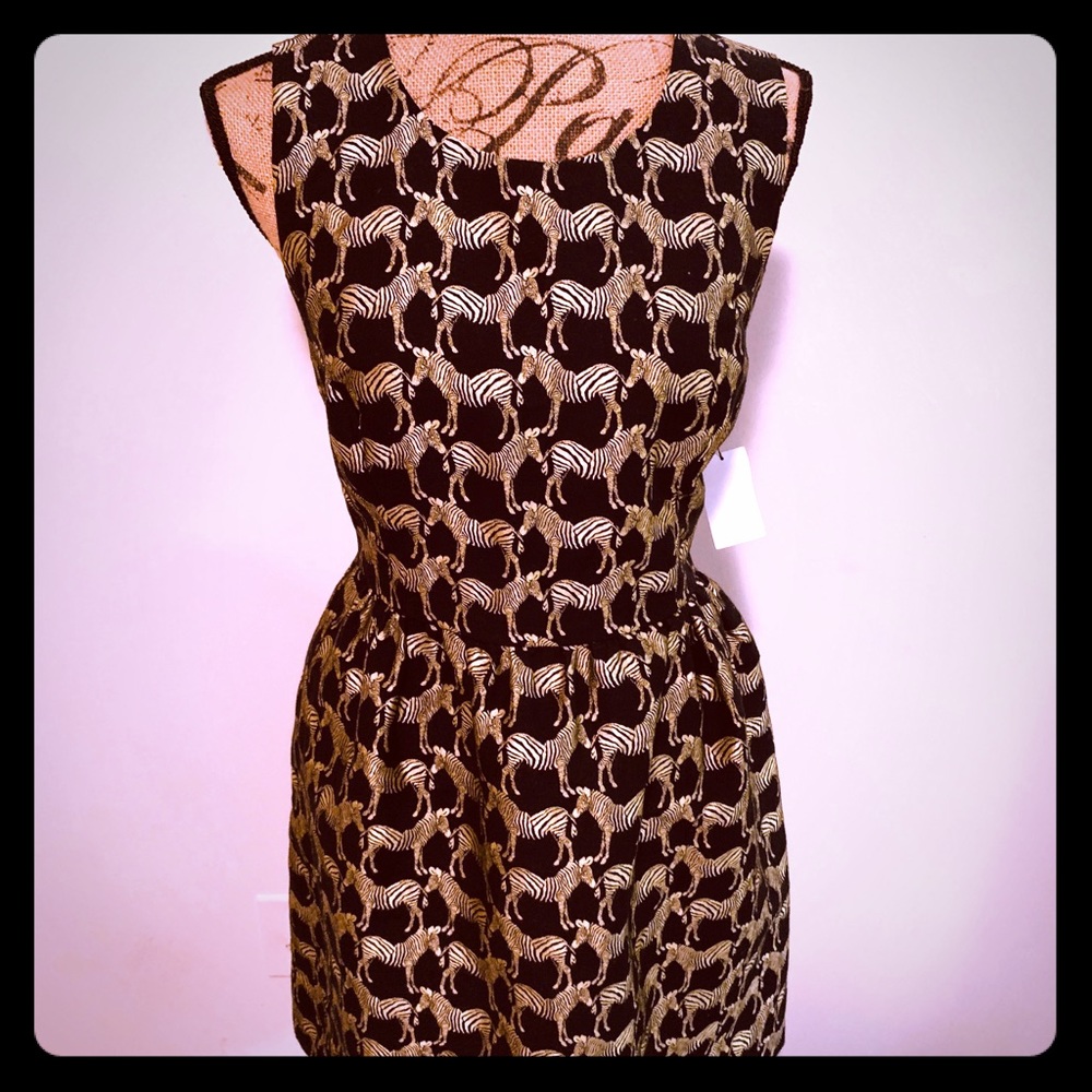 Black and gold zebra dress